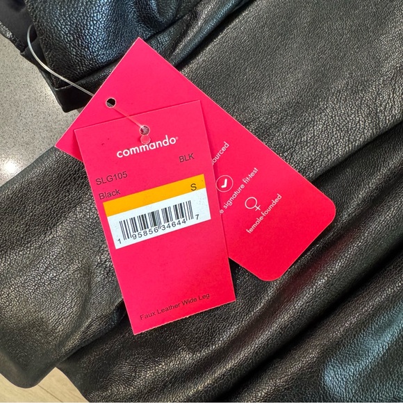 Commando | Women's Black Faux Leather High-Waisted Wide Leg Pants ~ NWT Small - Picture 7 of 11